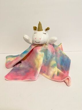 Crevent Baby Lovey Unicorn Pink Tie Dye Swirls Soft Plush Cuddle Toy Girl